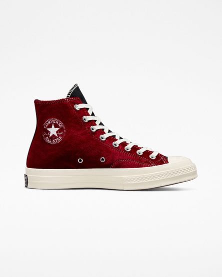 Men's Converse Chuck 70 Beyond Retro Velvet High Top Shoes Black / Red | AU 45693J